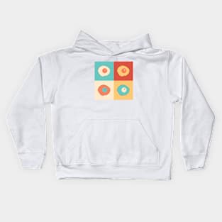 sunny side up eggs pixel art retro Kids Hoodie